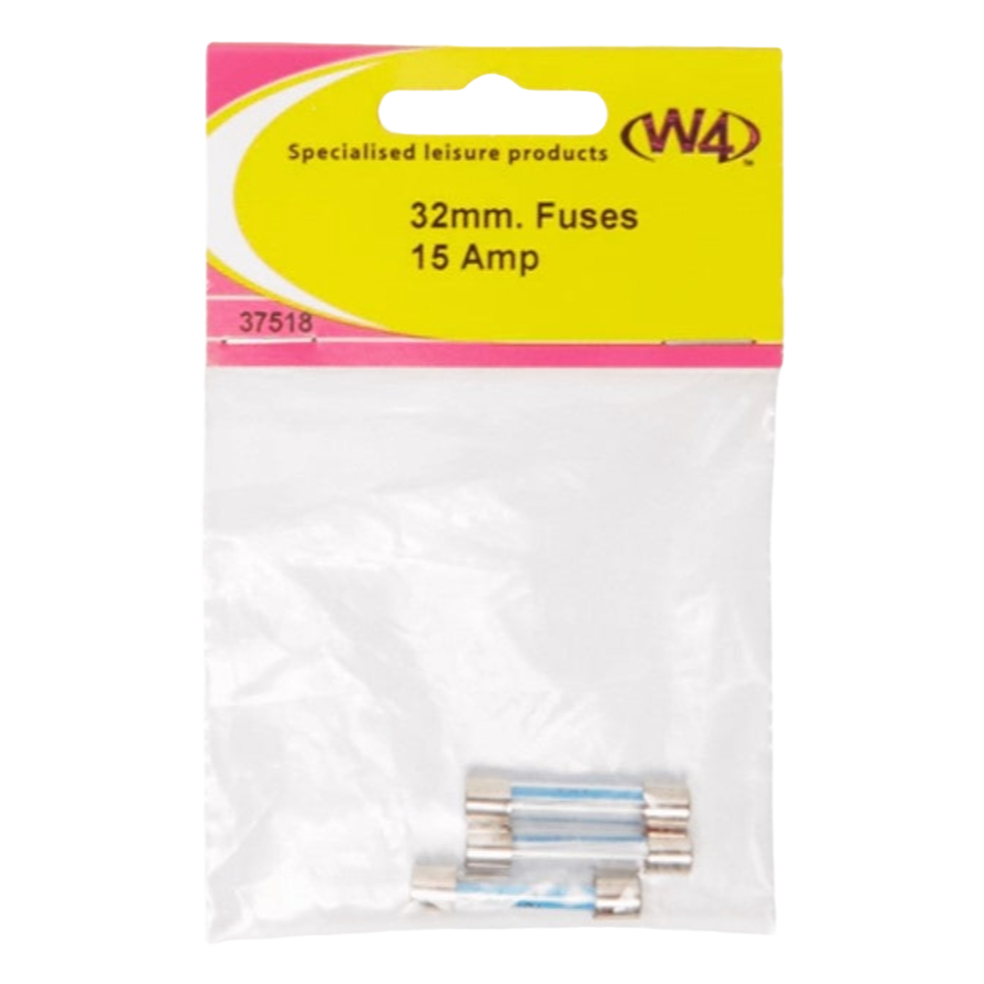 32mm 15 amp Fuses W4 - Pack of 3 | 32mm Cartridge Fuse 15 amp | ThomasTouring.co.uk