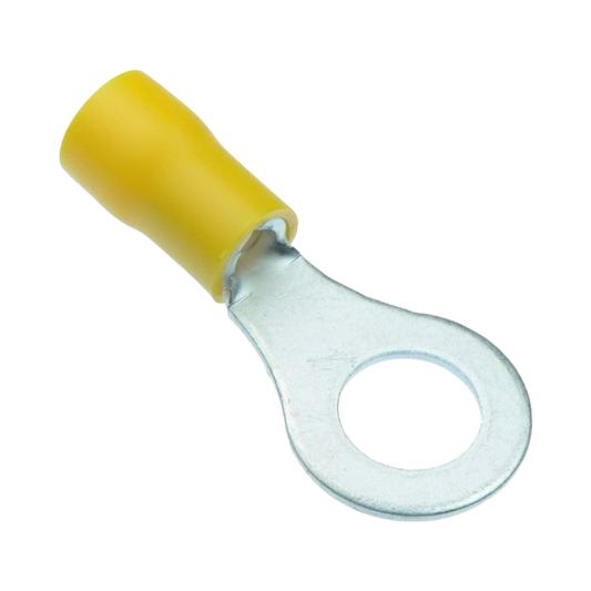 8mm Ring Terminal Yellow Pre-Insulated W4 - 3 Pack | Crimped Connectors | ThomasTouring.co.uk