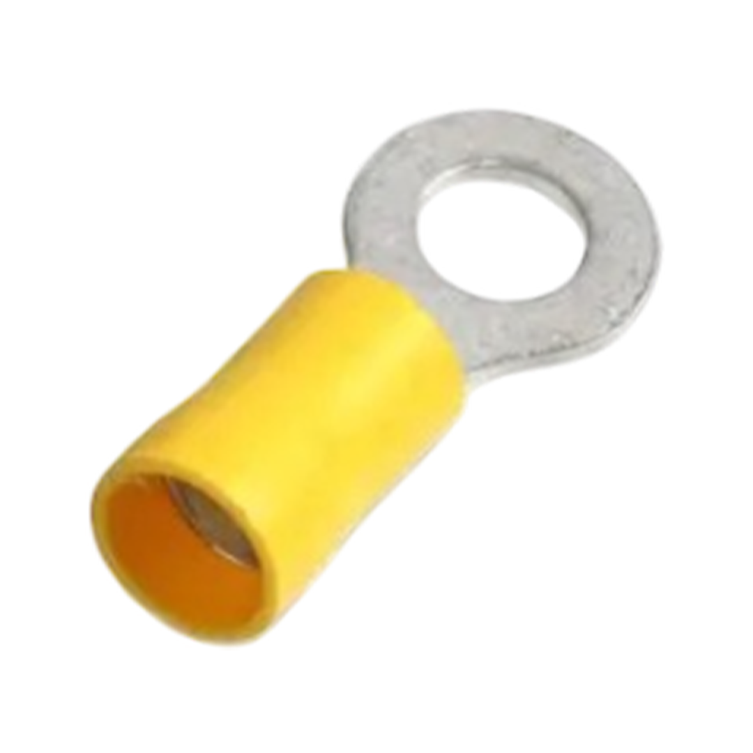 8mm Ring Terminal Yellow Pre-Insulated W4 - 3 Pack | Crimped Connectors | ThomasTouring.co.uk