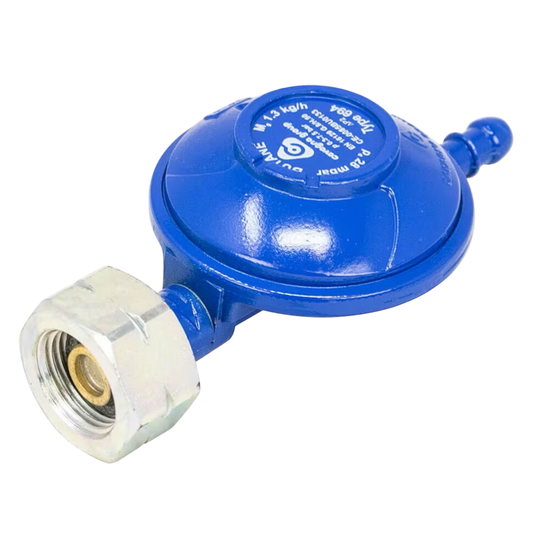 Butane Regulator 28mbar - 8mm Outlet | Screw on Butane Gas Regulator | ThomasTouring.co.uk