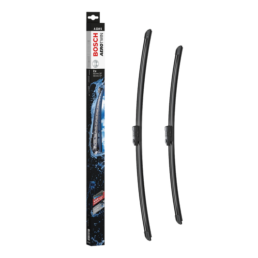 Buy Bosch Aerotwin Flat Wiper Blade Set 650/550mm A224S / 3397007224 for sale online UK | Wiper blades cornwall online | ThomasTouring.co.uk
