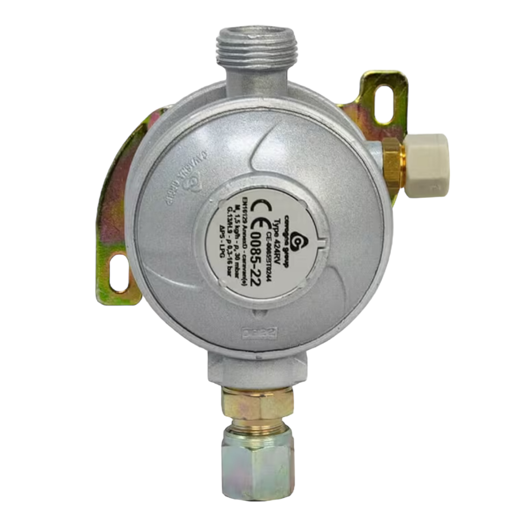 Cavagna 30mbar Caravan/Motorhome Gas Regulator 10mm | ThomasTouring.co.uk