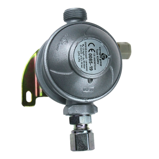 Cavagna 30mbar Bulkhead Gas Regulator 8mm 180º 424RV | ThomasTouring.co.uk