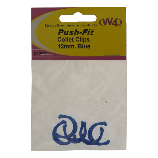 12mm Push-Fit Collet Clip Blue - 5 Pack | ThomasTouring.co.uk