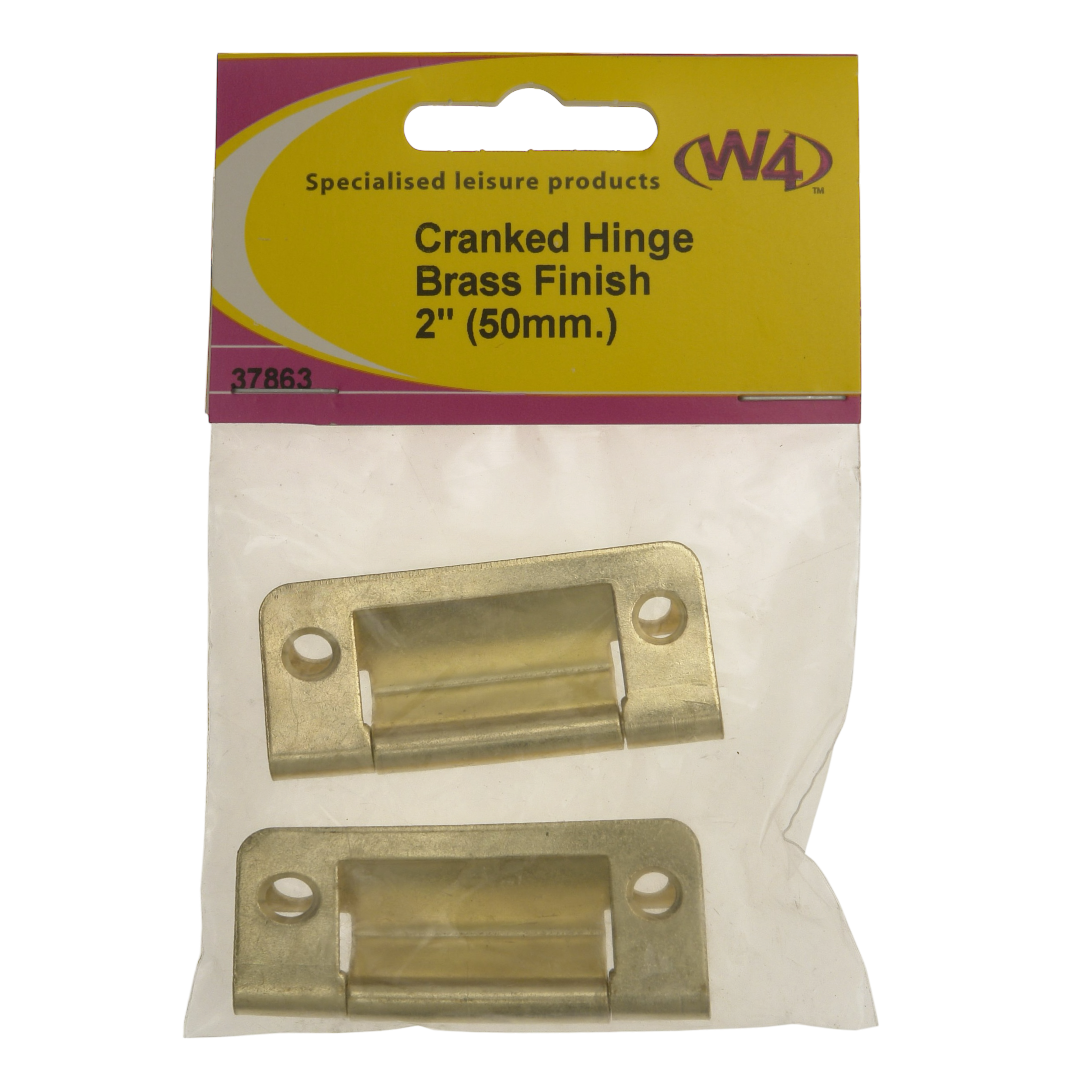 Cranked Flush Hinge 50mm Brass Finish - W4 37863 | ThomasTouring.co.uk