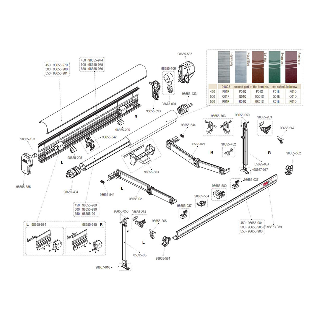 Fiamma Roller Tube Support Center Guide F45 L Awning 98655-583 | ThomasTouring.co.uk