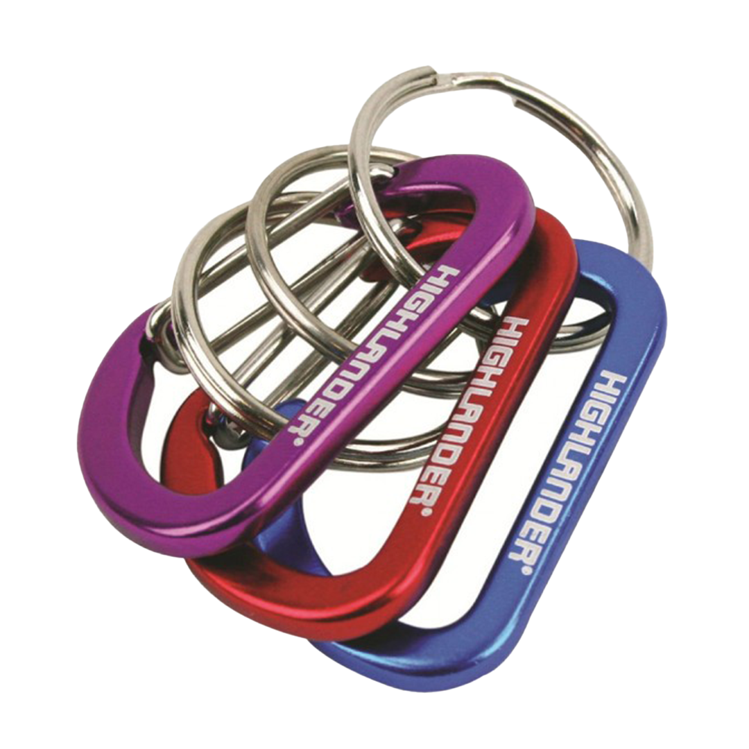 Highlander Deluxe Karabiner Keyrings (6 Pack) | ThomasTouring.co.uk