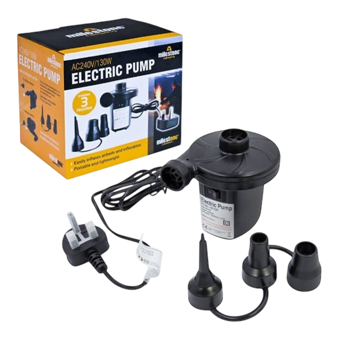 Milestone Electric Camping Air Pump 230v / 130w | ThomasTouring.co.uk