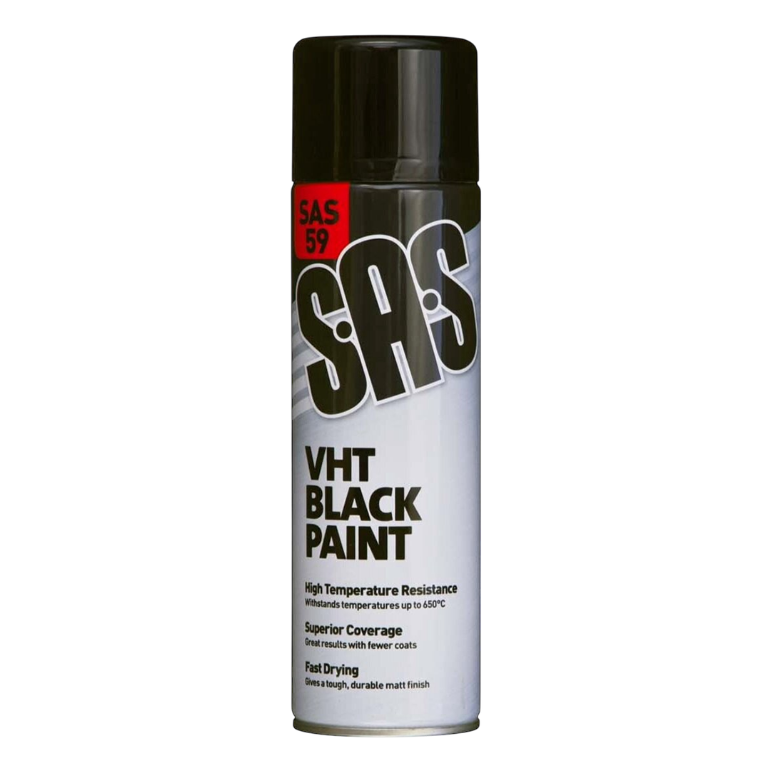 SAS High Temperature Black Paint 500ml | Very High Temperature Paint | ThomasTouring.co.uk