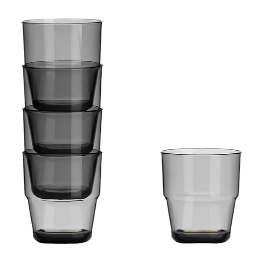 Stackable Tumblers 4pk Smoke Grey - ThomasTouring.co.uk