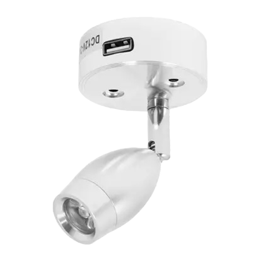 Vechline Vega 3w Touch Spotlight with USB Socket - ThomasTouring.co.uk