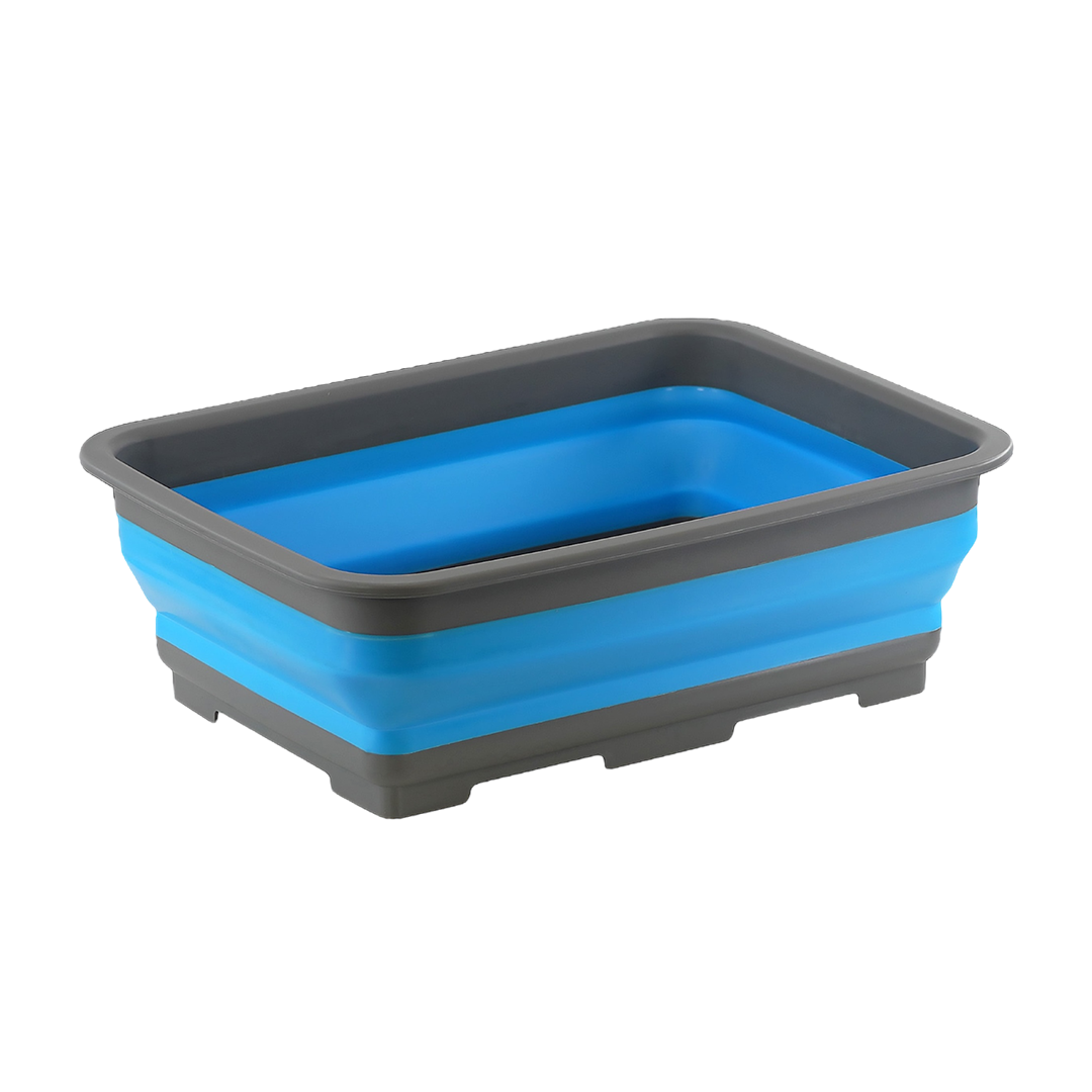 Via Mondo Washing Up Bowl Foldable Rectangle 7L Blue 1165184 - thomastouring.co.uk