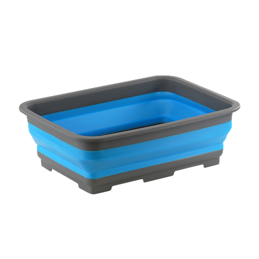 Via Mondo Washing Up Bowl Foldable Rectangle 7L Blue 1165184 - thomastouring.co.uk