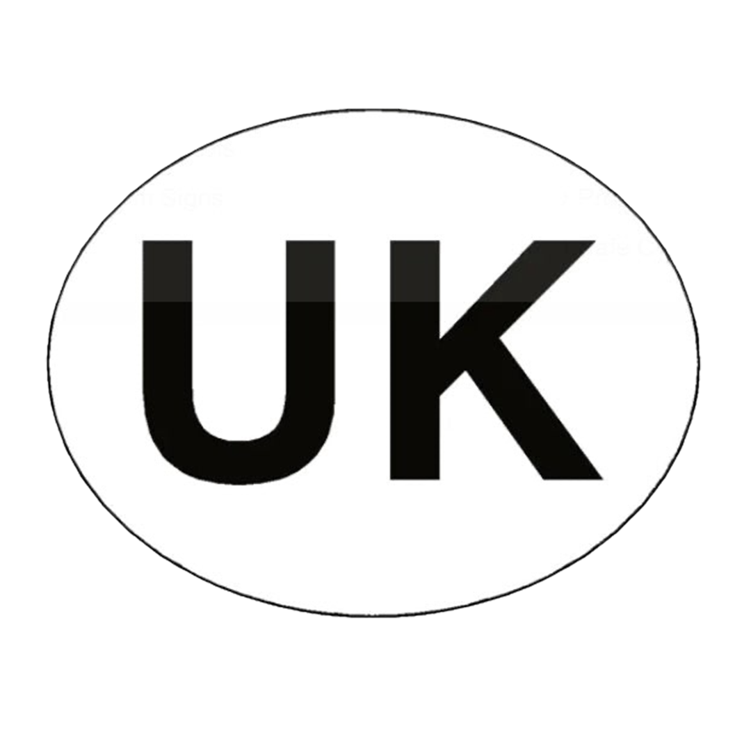 UK Oval Adhesive Car Sticker ST30 for sale online at ThomasTouring.co.uk