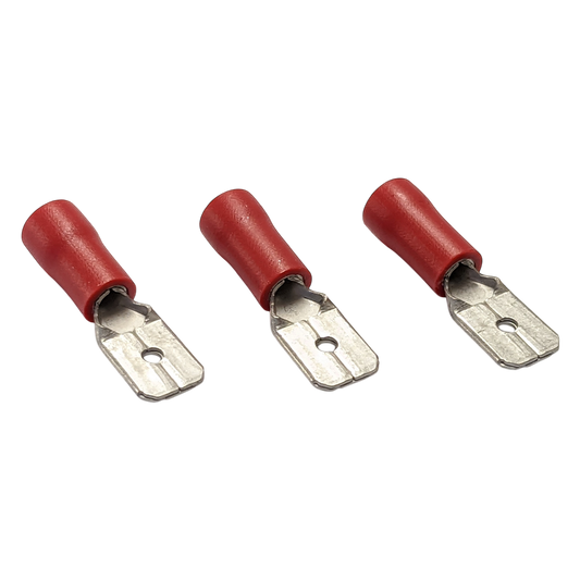 W4 6.35mm push-on spade terminal male red, pack of 3, for secure electrical connections for sale online UK