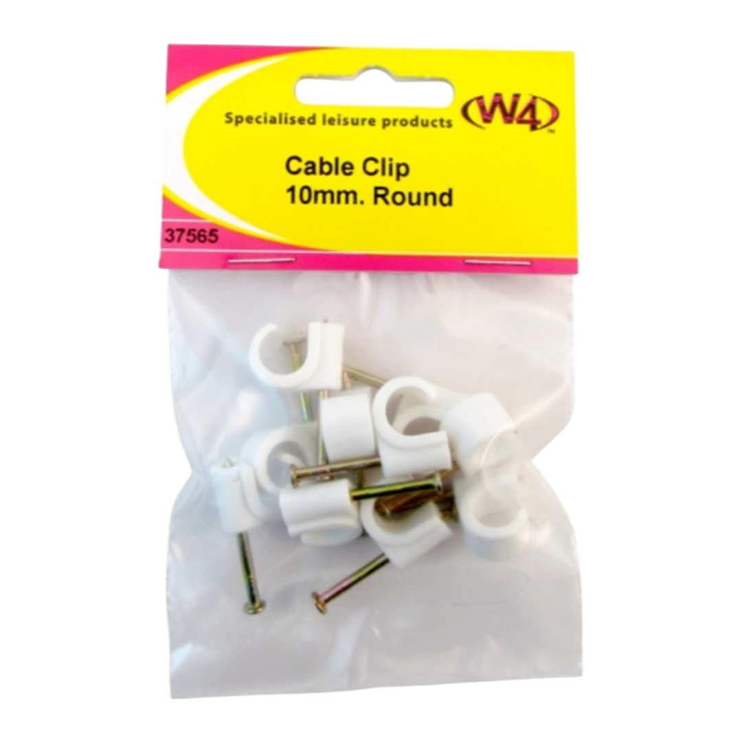 Packaged 10mm round cable clip W4 pack of 10 for caravan or motorhome wiring