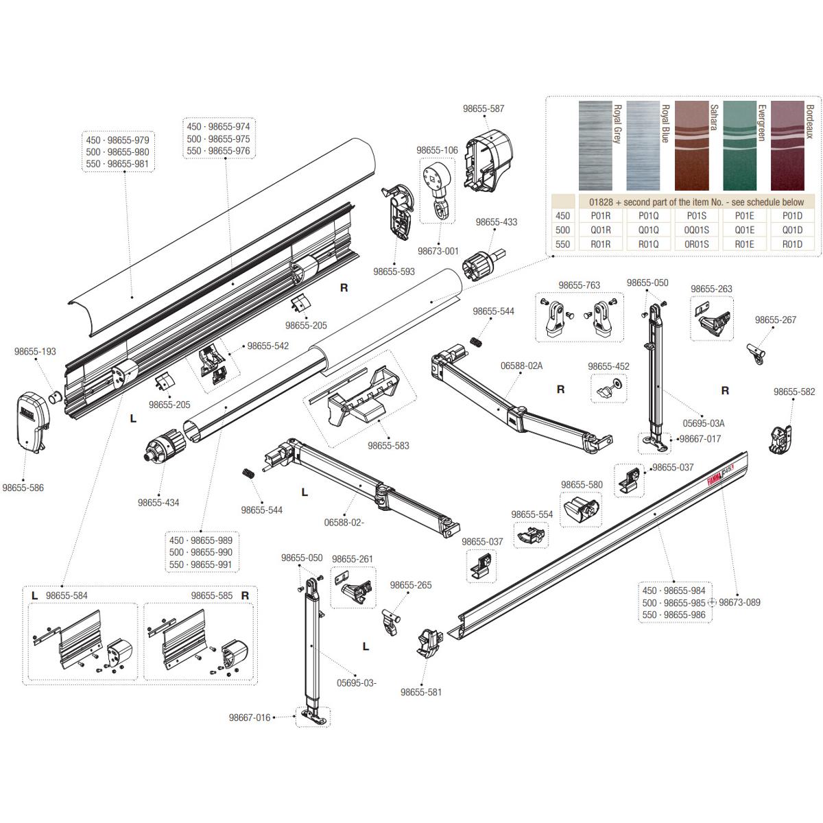 Fiamma F65 S Fixing Kit For Right Hand Awning Leg 98655-479