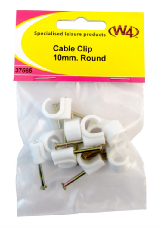 10mm Round Cable Clip 10 Pack